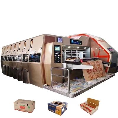 উচ্চ গতির চার রঙের corrugated কার্টন বক্স মুদ্রণ Slotting ডাই কাটিং মেশিন বক্স তৈরীর জন্য